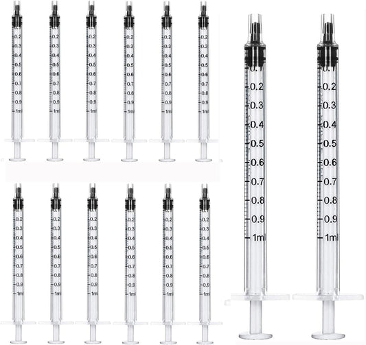 50 Pack 1ml Syringe with Luer Slip Tip Without Needle for Measuring, Pet Feeding, Watering, Crafts