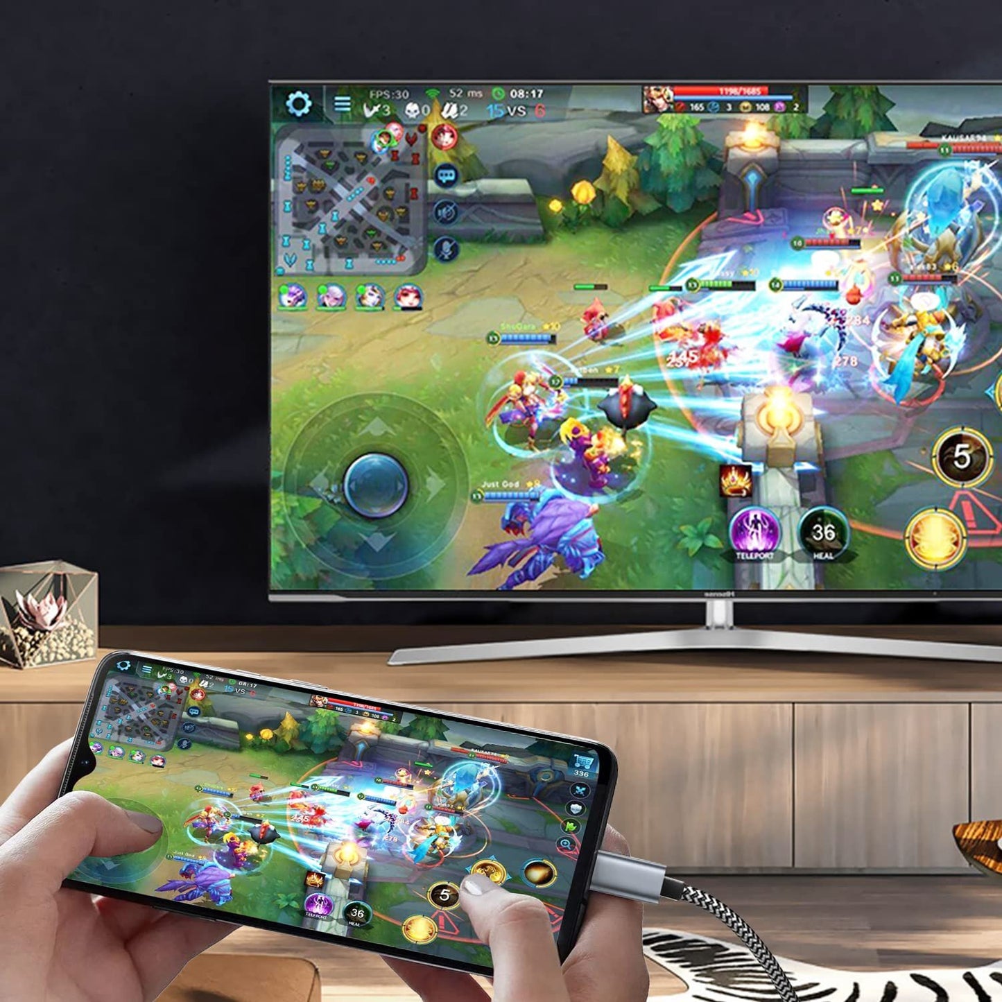 Siwket USB C to HDMI Cable 6.6ft, [4K@30Hz High-Speed] USB Type C to HDMI Thunderbolt 3 to HDMI 2.0 Cable Compatible with iPhone 16/15 Series, MacBook Pro/Air/Mini, iPad Pro/Air, Galaxy S24,Switch