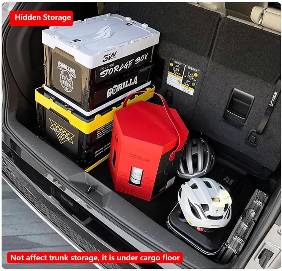 QXZcar For 2021-2025 Toyota Sienna Trunk Organizer, MPV Insert Cargo Rear Hatch Storage Box, Extra Space fits Sienna Under Cargo Floor Storage Bins Accessories