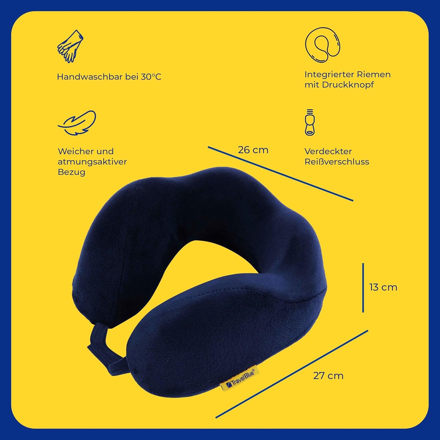 Travel Blue Tranquillity Aeroplane Neck Pillow, Memory Foam Pillow with Wide Fit, Ergonomic for Optimal Comfort Travel Pillow, Aeroplane for Relaxed, Pressure-free Travel, Lightweight Neck Pillow