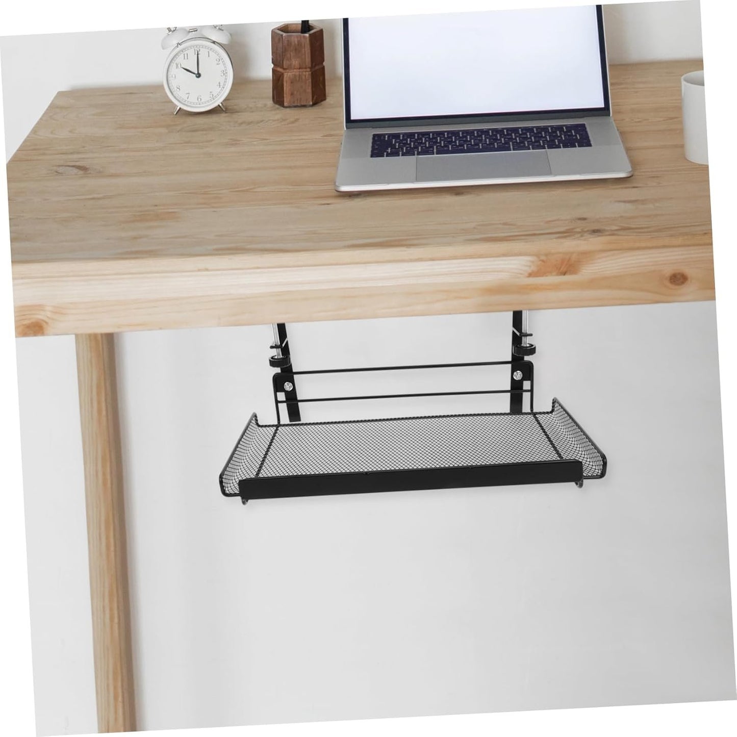 BELLIFFY Office Under Desk Storage Organizer Mesh Design Storage Rack for Document Magazine Organization for Home Office Use
