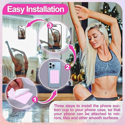 4Pcs Silicone Phone Sticky Grip,Leeneen Suction Phone Case Mount for All Phone,Hands-Free Strong Grip Holder for Selfies and Videos