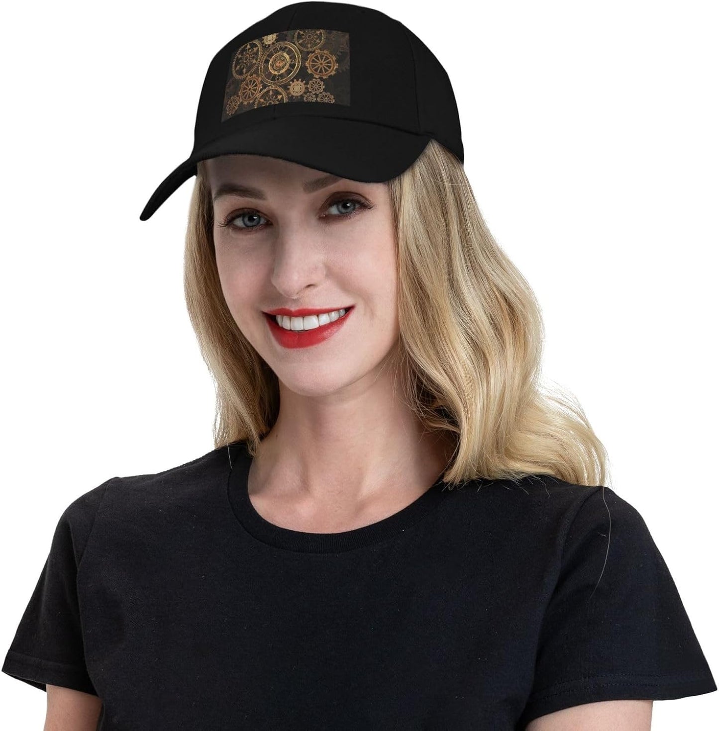 WOPQS Gears Clock Bronze Century Tinta unita Curvo tesa Duckbill Cap Outdoor Travel Beach Sun Hat Cappello da baseball