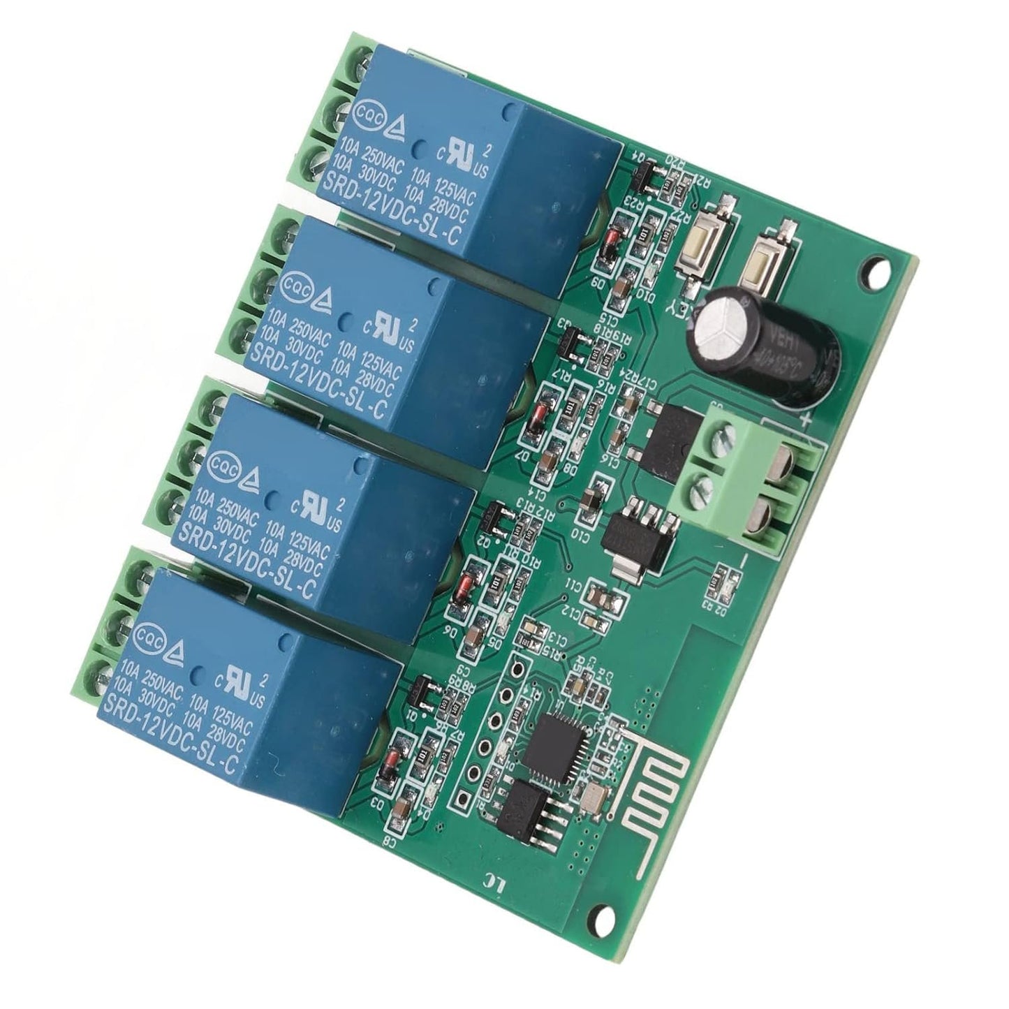 4 Channel Relay Module ESP8266 Chip PCB APP Control Quad Smart Relay Board for Electronic Equipment(DC 12V)