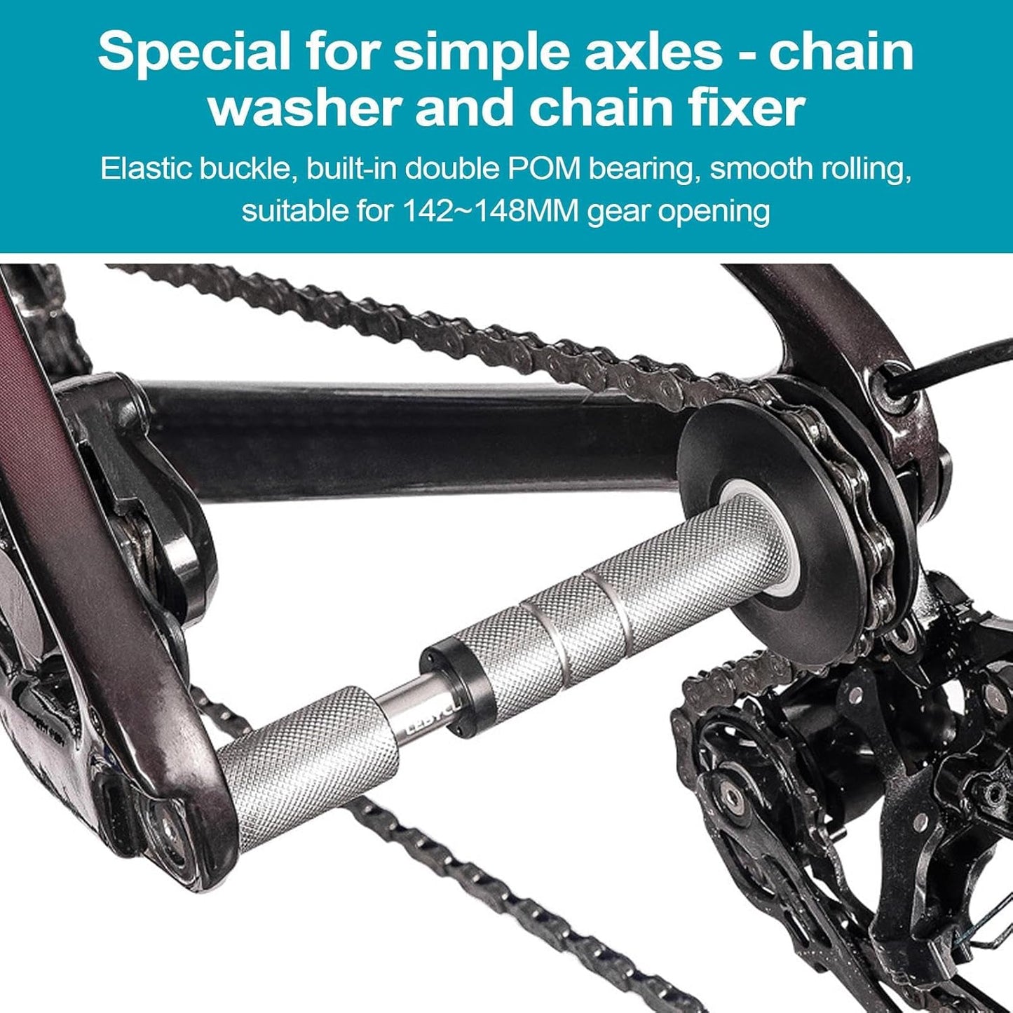Cycle Chain Keeper, Portable Heavy Duty Retainer Tensioner, Virtual Flywheel Chain Washer Tool, Frame Protector for Cleaning, Transporting, Lubing, Storing Bicycles, 6.3x2.24 inch