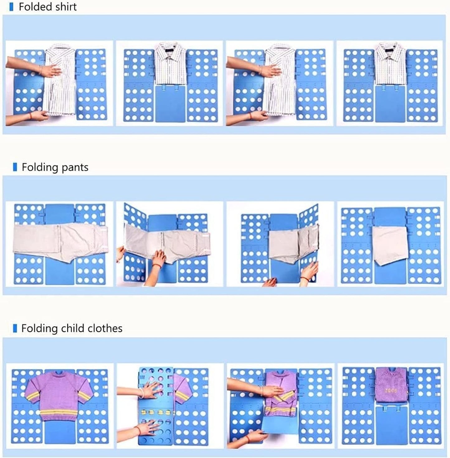 2 PCS Clothes Folding Board for Kid and Adult,T Shirt Folder Laundry Organizer Easy and Fast for Home Organization (B)
