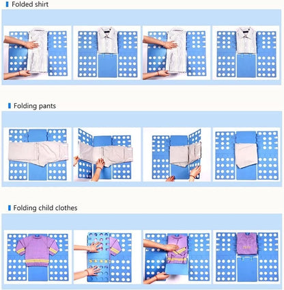 2 PCS Clothes Folding Board for Kid and Adult,T Shirt Folder Laundry Organizer Easy and Fast for Home Organization (Orange and Blue)