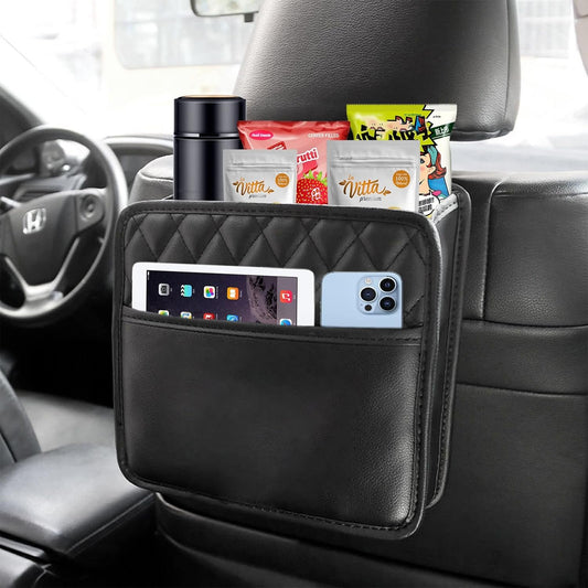 Backseat Car Organiser, Car Net Pocket Handbag Holder Bag, 2 Pack Car Seat Back Hanging Bag, Multi-Pocket All Purpose Car Trip Bag Storage Box for iPad,bottles,Toys,Books,Tissues,etc