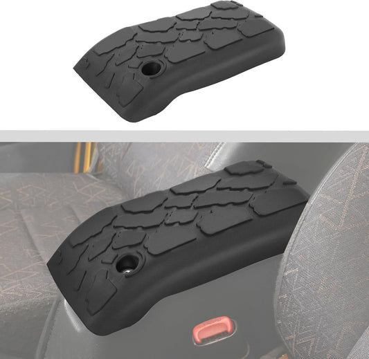 JWWY Armrest Cover Case Pad Center Console Cover Decoration Protective Cover Trim Fit for 1997-2006 Jeep Wrangler TJ Interior Accessories Black Rubber