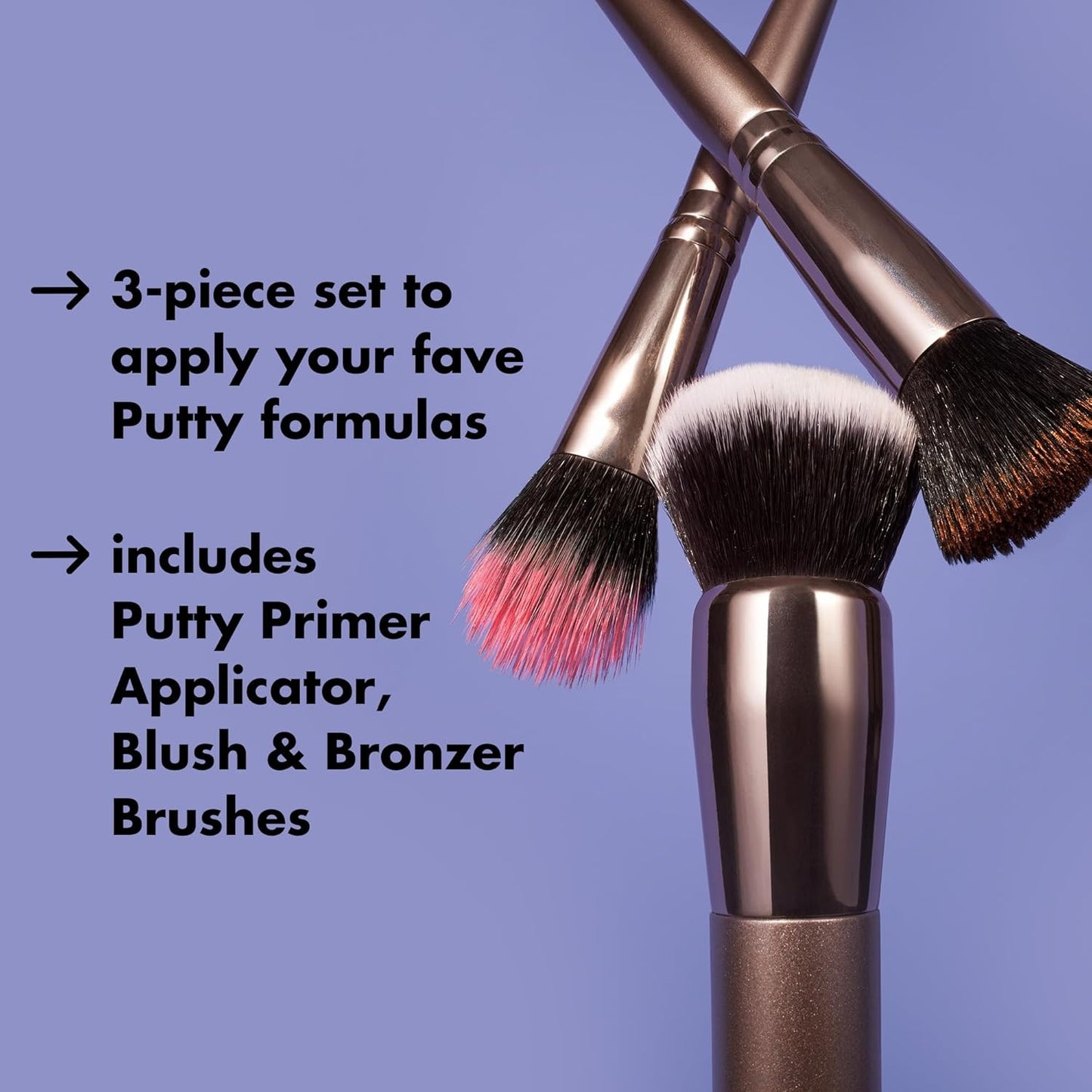 e.l.f. Putty Tools Trio 3 Face Brushes for e.l.f Putty Products Made with Synthetic Duo Fiber Bristles, Vegan and Cruelty-Free