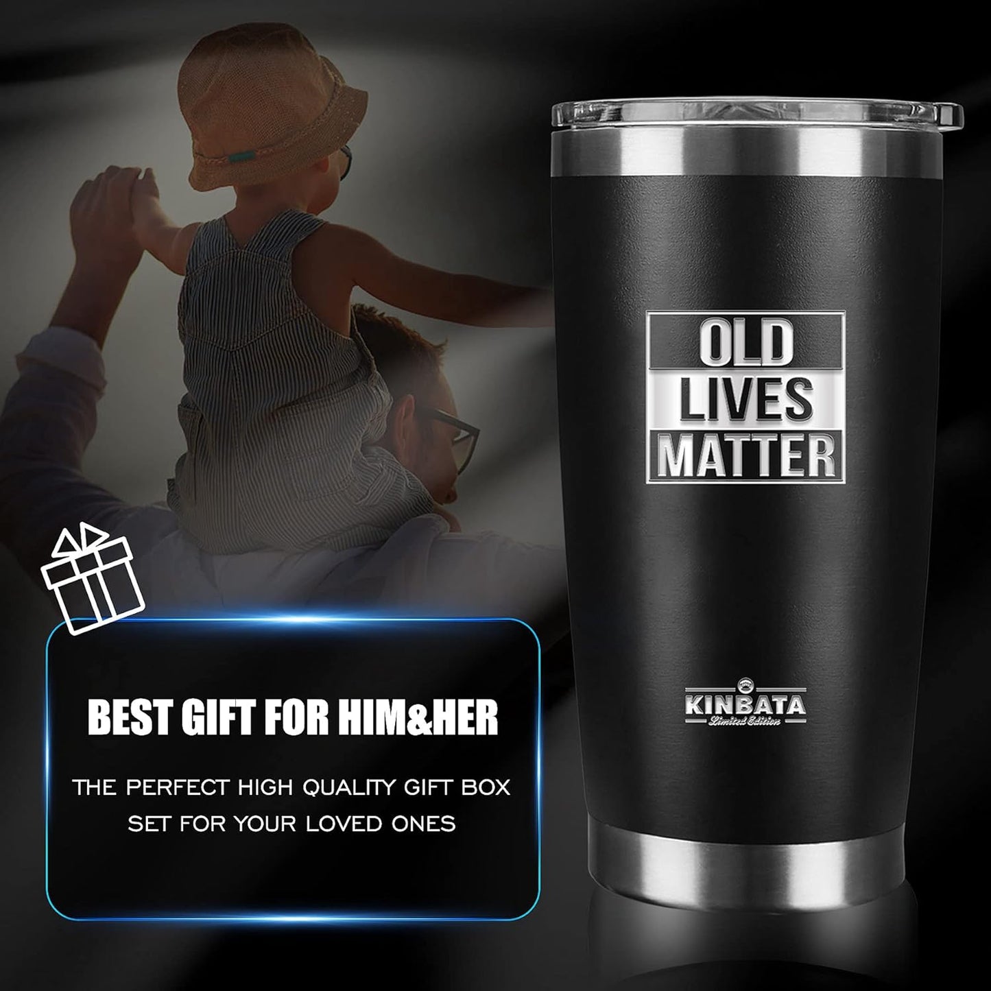 Birthday Gifts for Men-Fathers Day Best Gifts for Dad Retirement Gifts for Men Old Lives Still Matter Gifts for Him Grandpa Uncle Unique Presents Ideas Tumbler Multitool