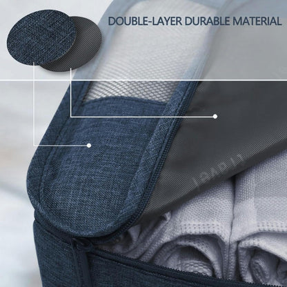 7-Piece Grey Packing Cube Set for Efficient Luggage Organization and Travel Storage