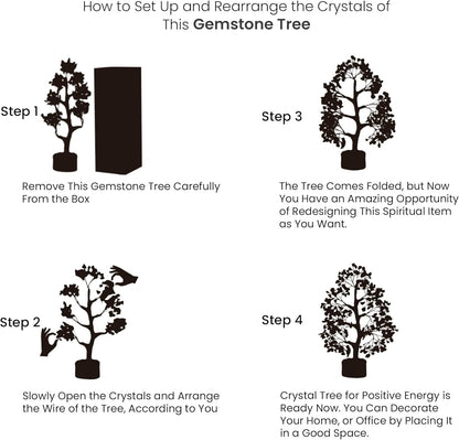 Chakra Crystal Tree of Life - Gem Stones and Spiritual Decor - Home Decor Gifts, Money Tree, Healing Crystal Gifts for Women