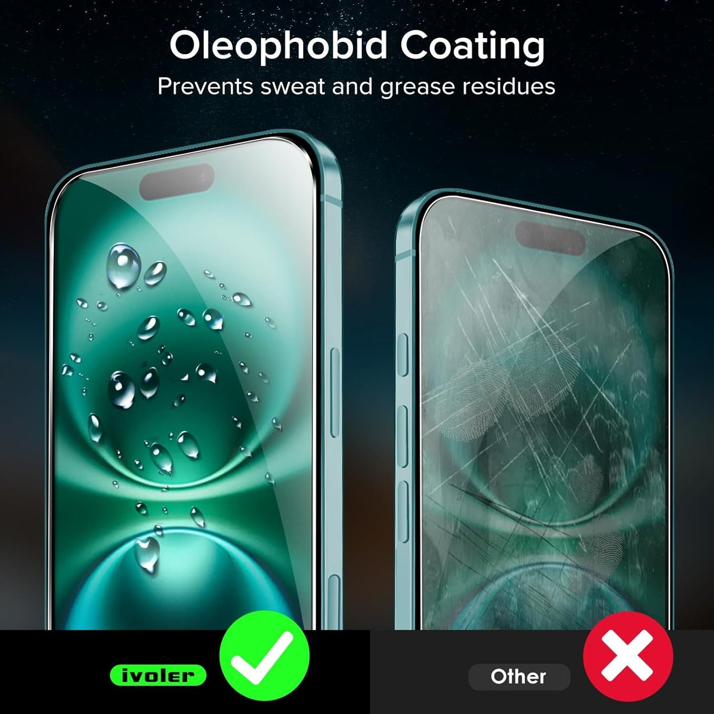 ivoler 2 Pack Tempered Glass for iPhone 16 Plus 6.7 Inch Screen Protector with [Easy Installation Frame] Full-Coverage, 9H Hardness Anti Scratch, Bubble Free