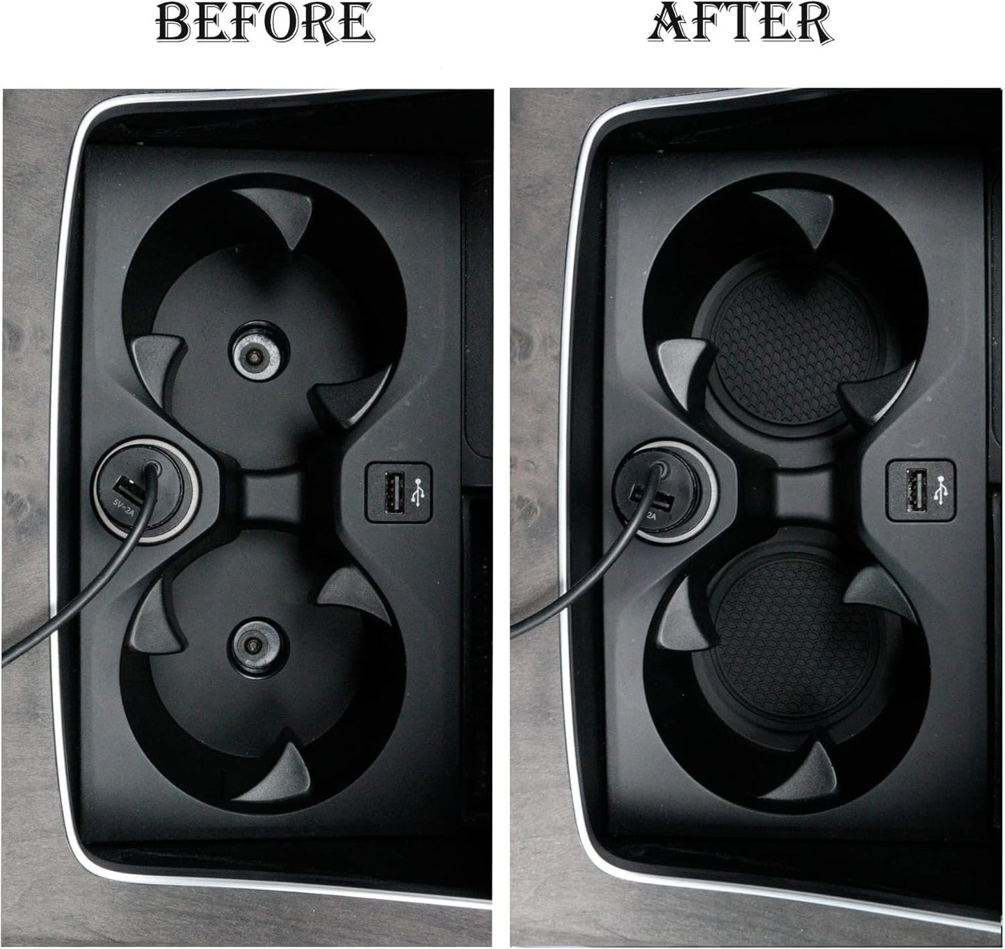 4PCS Car Cup Coaster,Universal Non-Slip Cu-p Holders,Silicone Anti Slip Cu-p Mat,Washable Cup Mats,Car Interior Accessories,Black