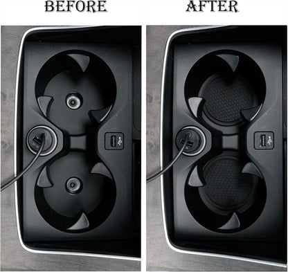 4PCS Car Cup Coaster,Universal Non-Slip Cu-p Holders,Silicone Anti Slip Cu-p Mat,Washable Cup Mats,Car Interior Accessories,Black