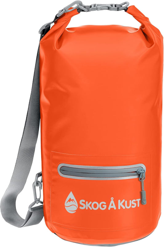 Skog Å Kust DrySak - Roll Top Waterproof Bag for Travel & Outdoors - 10L Orange