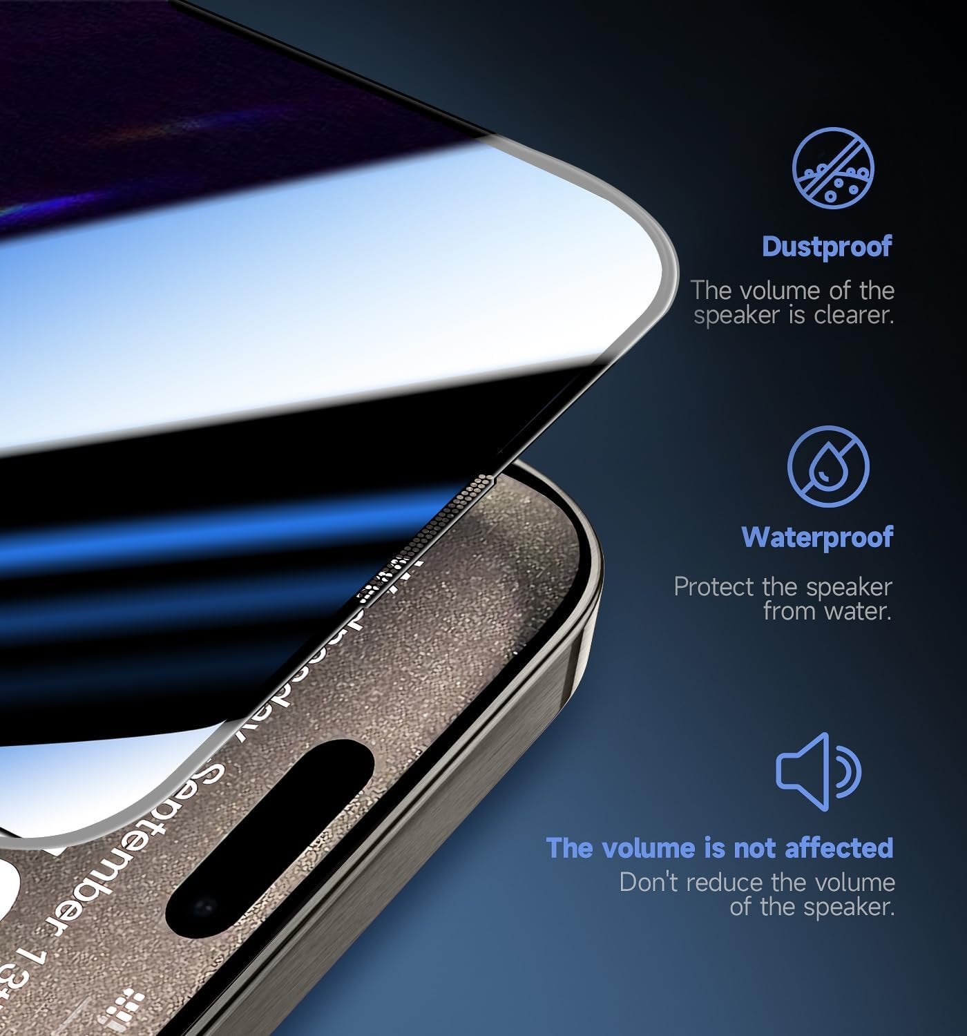 MAGIC JOHN 2 Pack for iPhone 15 Pro Max 6.7 inch Privacy Glass Screen Protector, Auto Dust-Elimination Installation, Bubble Free, HD Clear, Easy Installation