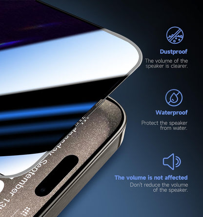 MAGIC JOHN 2 Pack for iPhone 15 Pro Max 6.7 inch Privacy Glass Screen Protector, Auto Dust-Elimination Installation, Bubble Free, HD Clear, Easy Installation