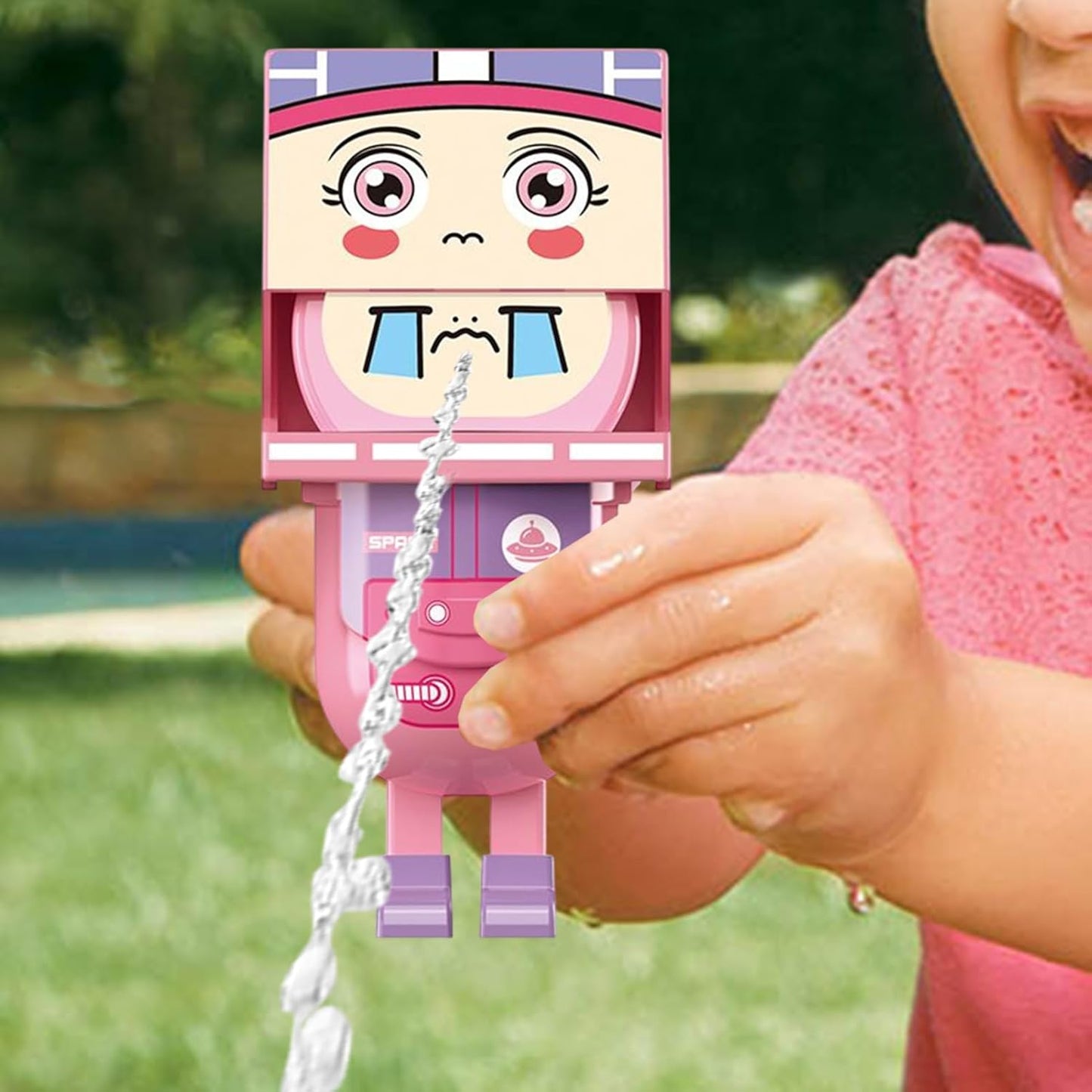 Kids Water Squirts, Square Head Cartoon Water Toy, Interactive Fighting Game, Fun Outdoor Swimming Activity, Perfect to Children Ages 3-12, Ideal for Summer Play and Pool Fun
