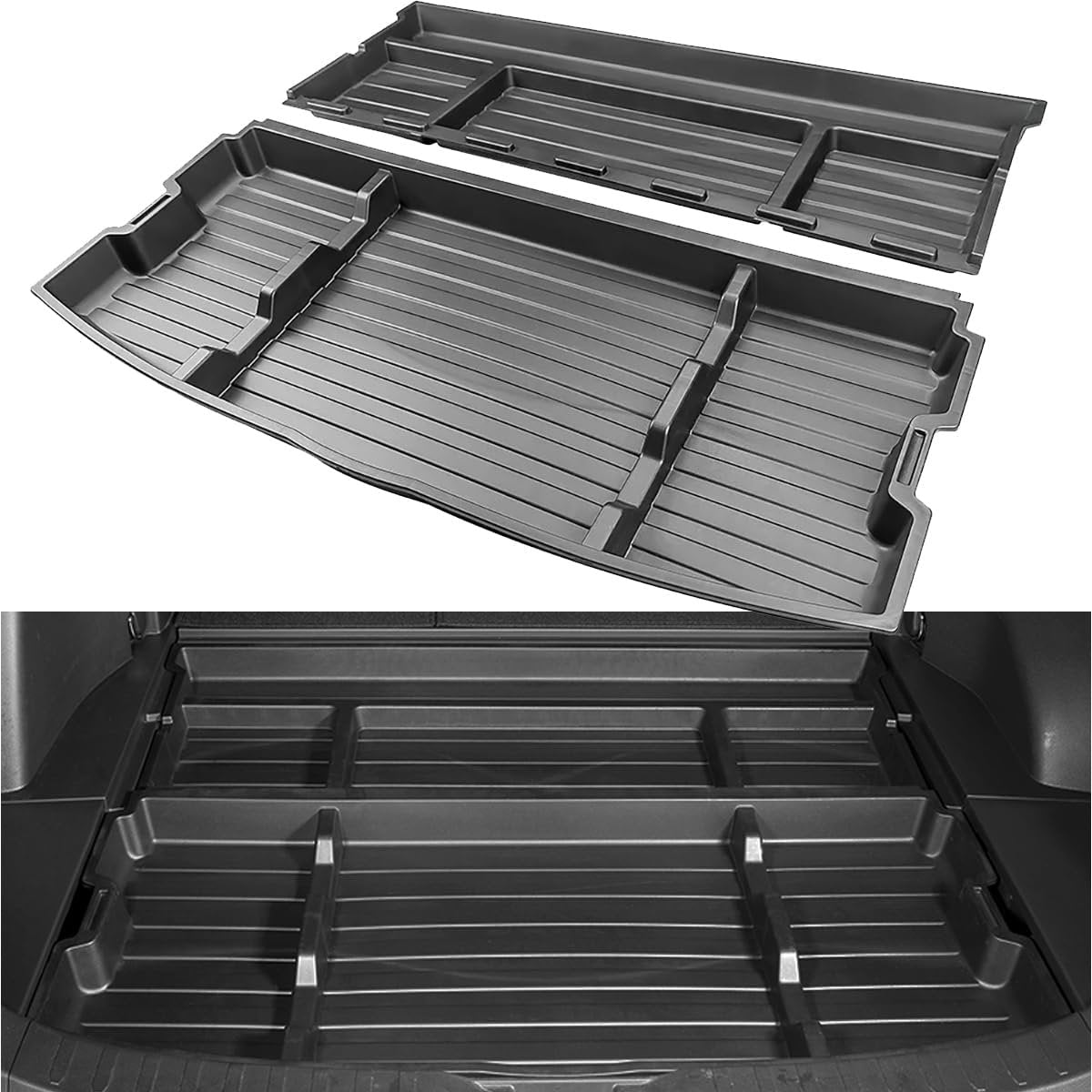 AutoQi For 2019-2025 Toyota RAV4 Trunk Hidden Storage Box, SUV Insert Cargo Rear Hatch Organizer, Extra Space fits RAV4 LE XLE XSE TRD Hybrid Under Cargo Floor Storage Accessories