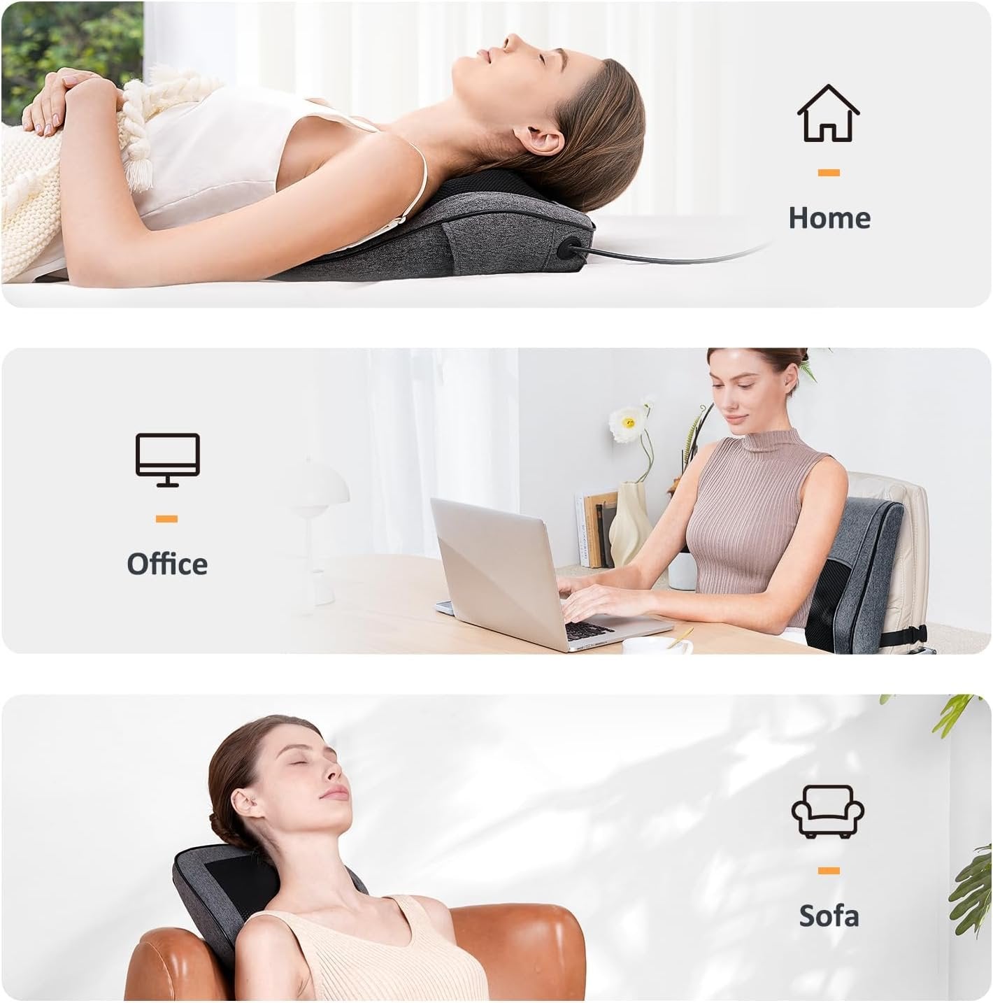 Boriwat Back Massager Neck Massager with Heat, 3D Shiatsu Massage Pillow for Back, Neck, Shoulder, Leg Pain Relief, Christmas and Birthday Gifts for Women Men Mom Dad, Use at Home, Office, Car