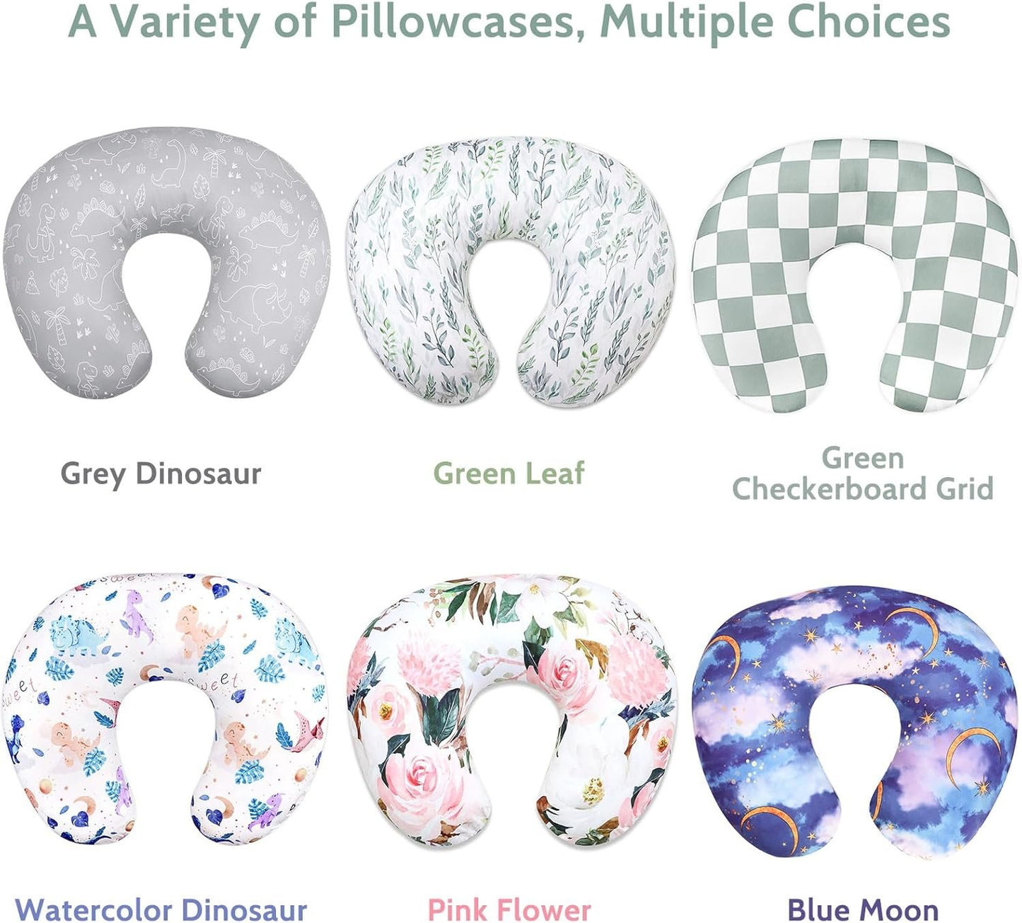 DILIMI Nursing Pillow for Breastfeeding, Ultra Soft Comfortable Baby Essentials Breast Feeding Pillow for Bottle and Breastfeeding with Stretchy Removable Nursing Pillow Cover, Watercolor Dinosaur