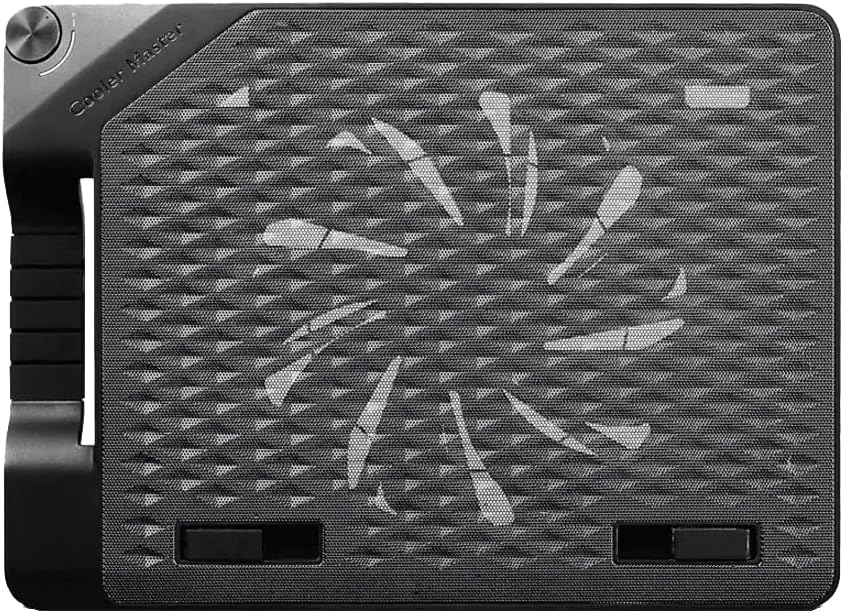 Cooler Master ErgoStand III - Ergonomic Laptop Cooling Stand, 6 Adjustable Height Settings, 230mm Ultra Silent Fan with Speed Control, Metallic Mesh Plate - Supports Laptops & Tablets Up to 17"