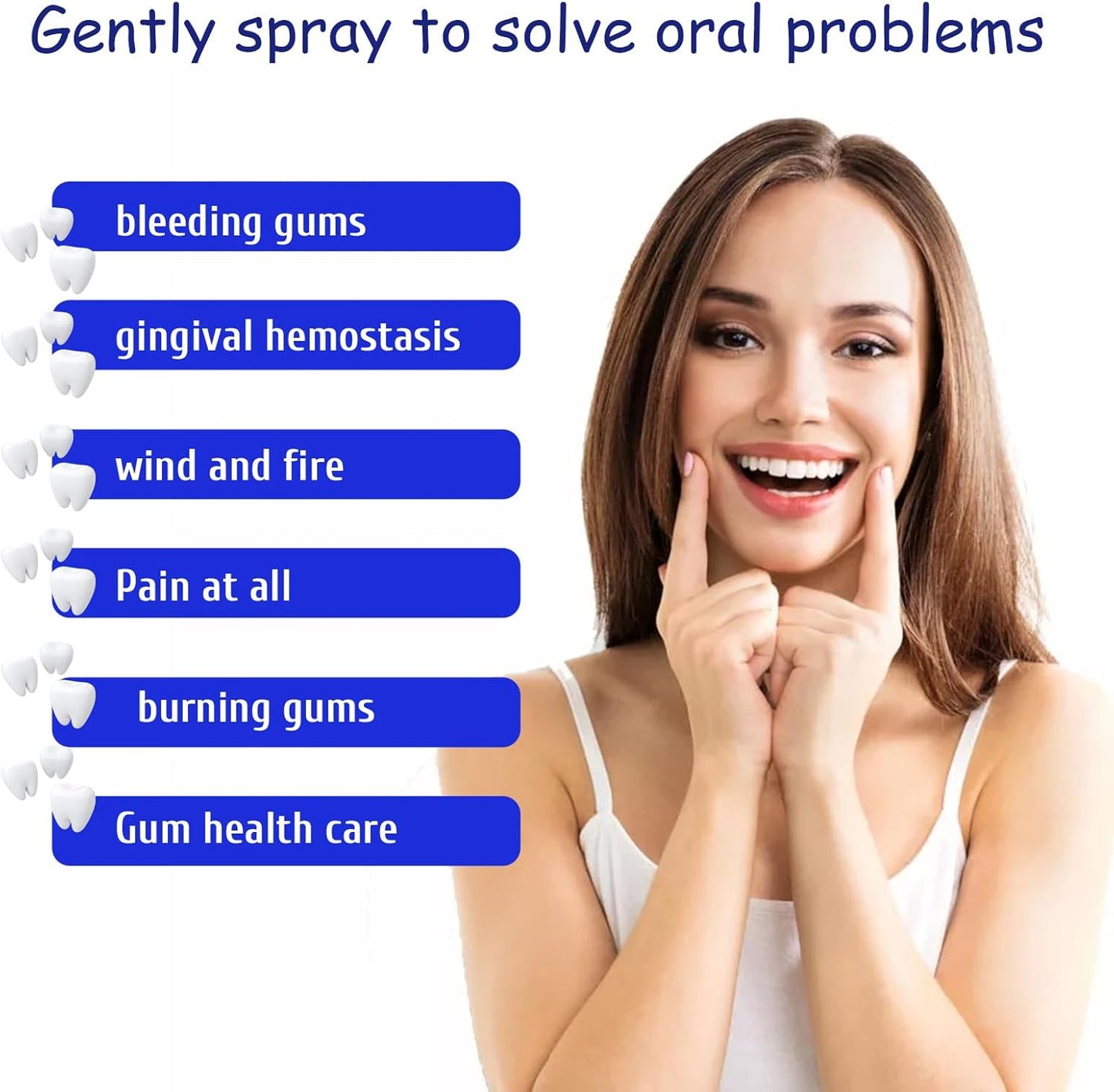 Tkekruh 2PC Dental Analgesic Spray, 20 ml, Toothache Spray, Teeth Treatment Spray, Relieve Pain of Swollen Gums, Caries, Caries and Dental Caries, Whiten and Brighten
