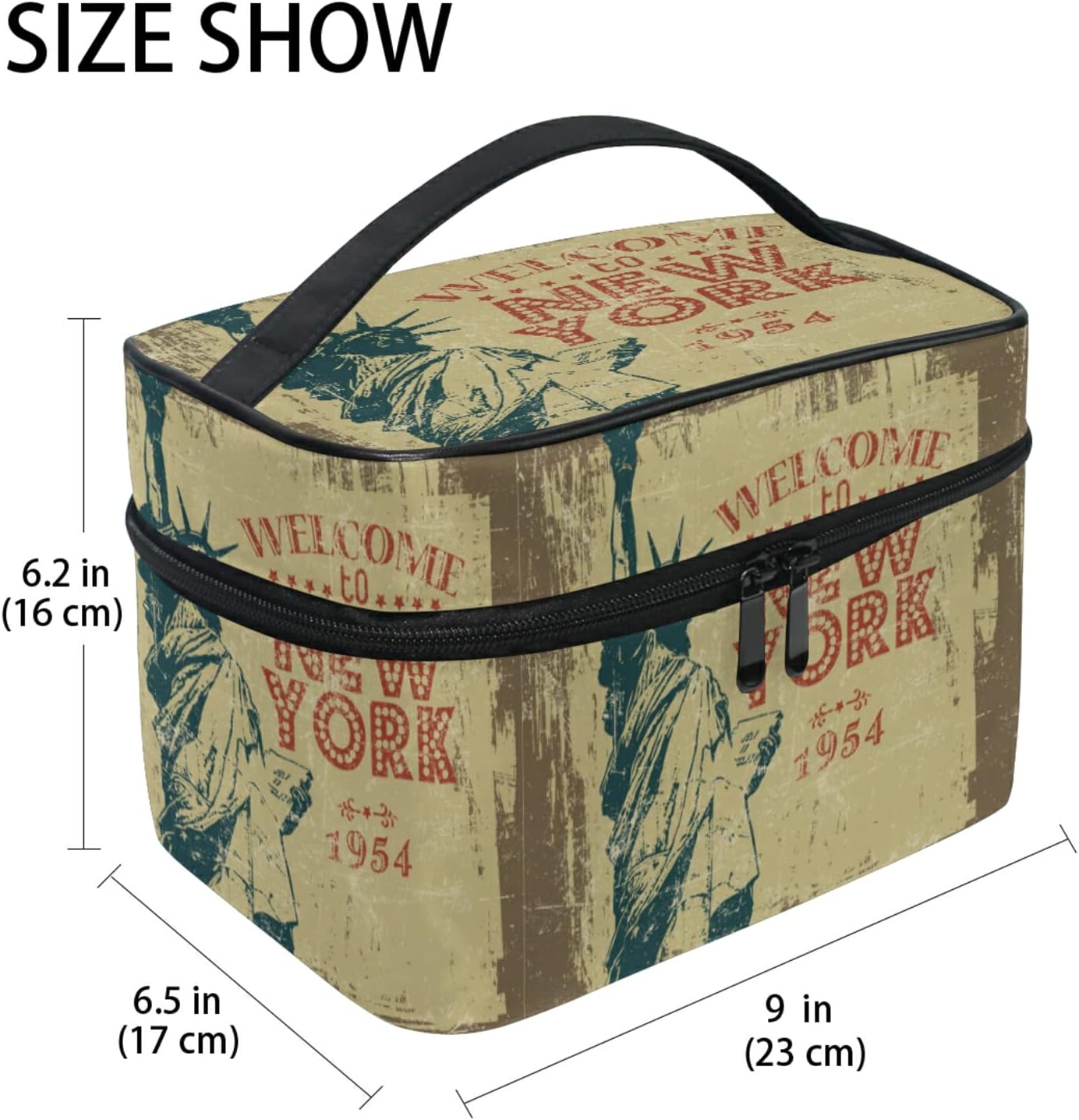 Gift Statue of Liberty New York Women's Travel Beauty Case Cosmetic Bag Make up Makeup Bags Makeup Organizer Girl, Cute Funny