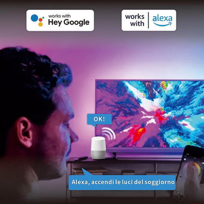 Wiby AI 5M LED Strip, Smart LED Strips, Christmas Lights for Bedroom, Works with Alexa/Google Assistant, AI Lighting Design Assistant, Music Sync for TV Gaming Bar Party (5M)