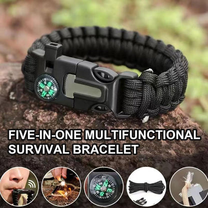 Mengdiyi Survival Paracord Bracelet Adjustable Gear Kit,Fire Starter, Bigger Compass, Survival Whistle, Perfect for Camping, Hiking, Fishing