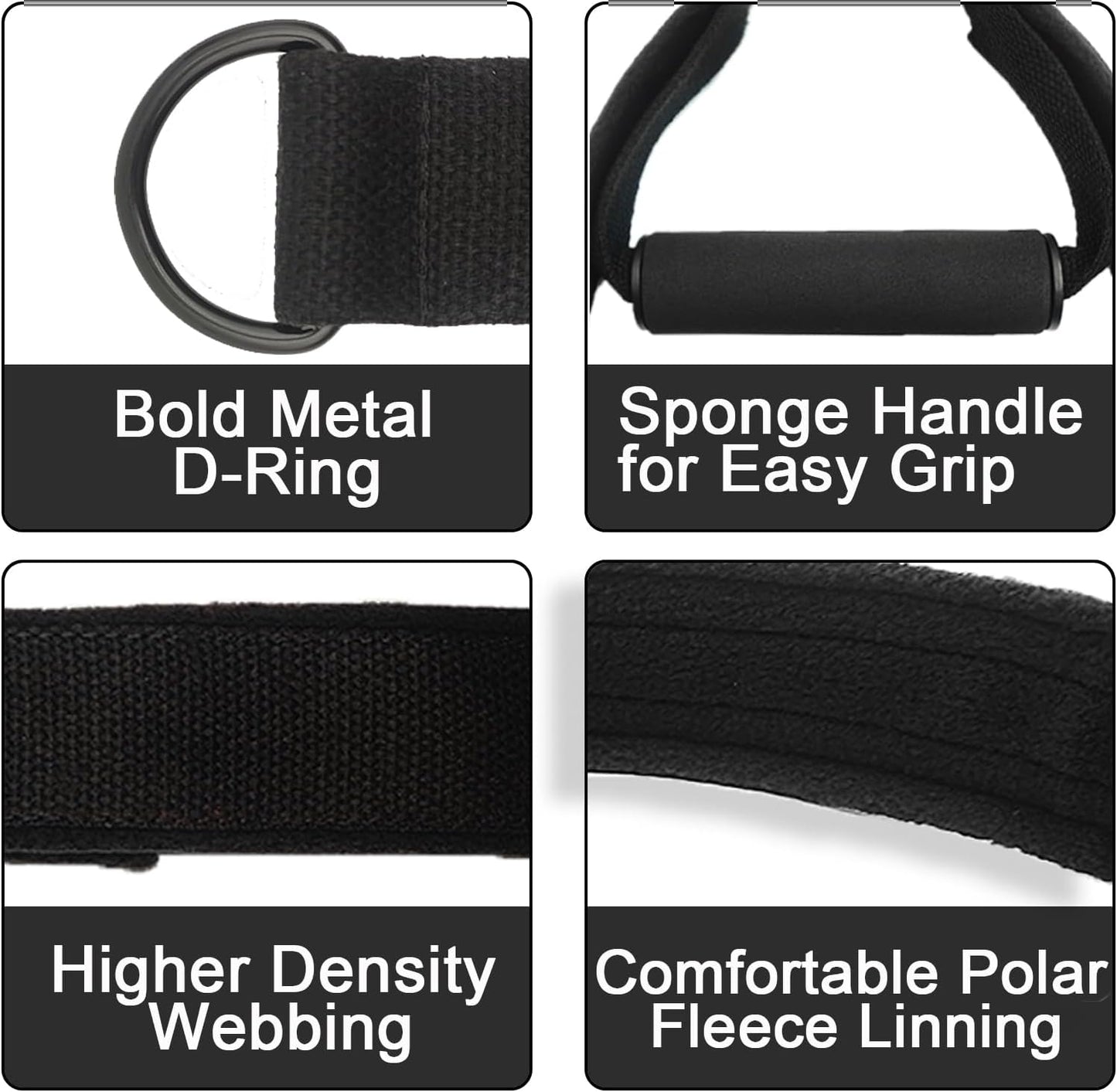 GLMMIR Pilates Double Loop Straps for Pilates Reformer, Fitness Metal D Ring Straps Handle, Pilates Accessories Yoga Wristbands Exercise Straps Pilates Accessories for Workout 2 PCS