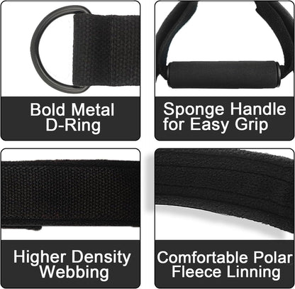 GLMMIR Pilates Double Loop Straps for Pilates Reformer, Fitness Metal D Ring Straps Handle, Pilates Accessories Yoga Wristbands Exercise Straps Pilates Accessories for Workout 2 PCS