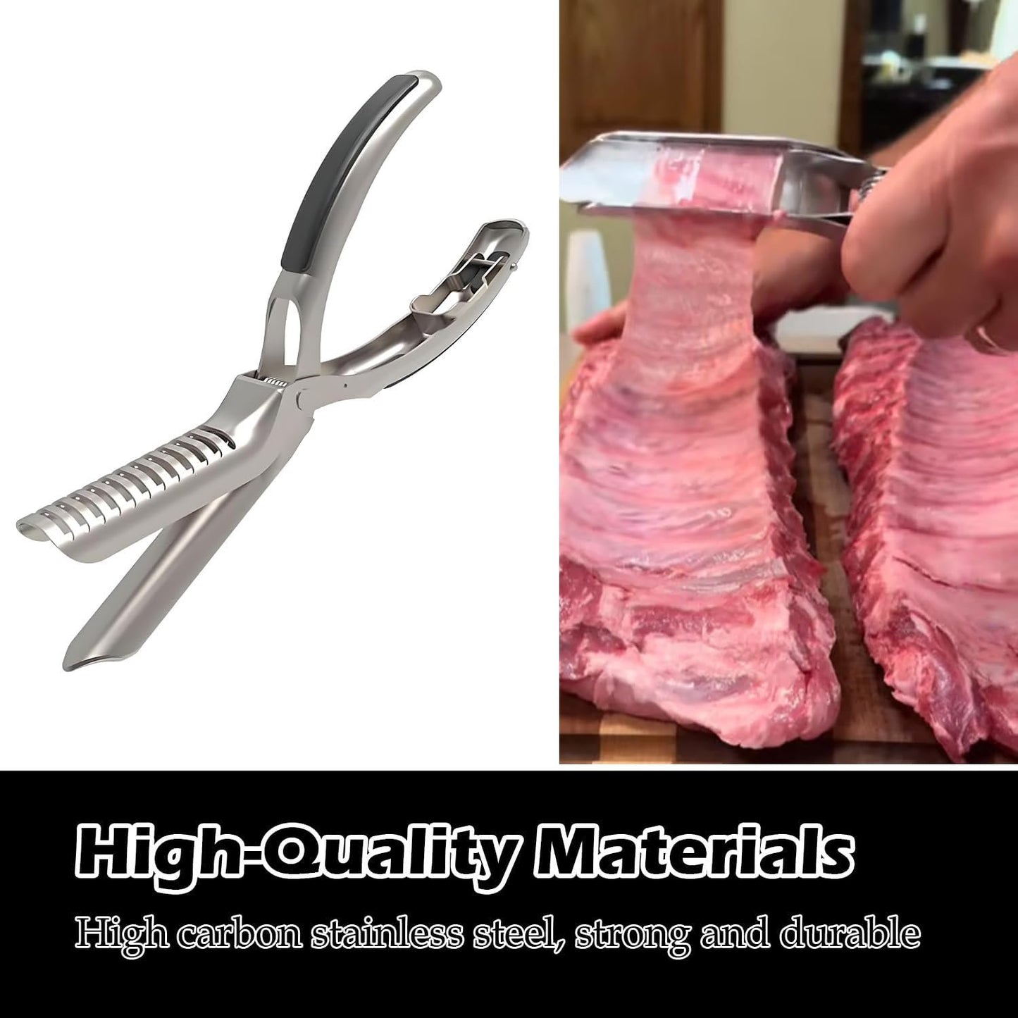 Rib Prep Tool, Rib Membrane Removal Tool, Makes Removing The Membrane So Easy, with Arc Clamp & Non-Slip Grip, Dishwasher Safe Barbecue Accessories (1 Set)