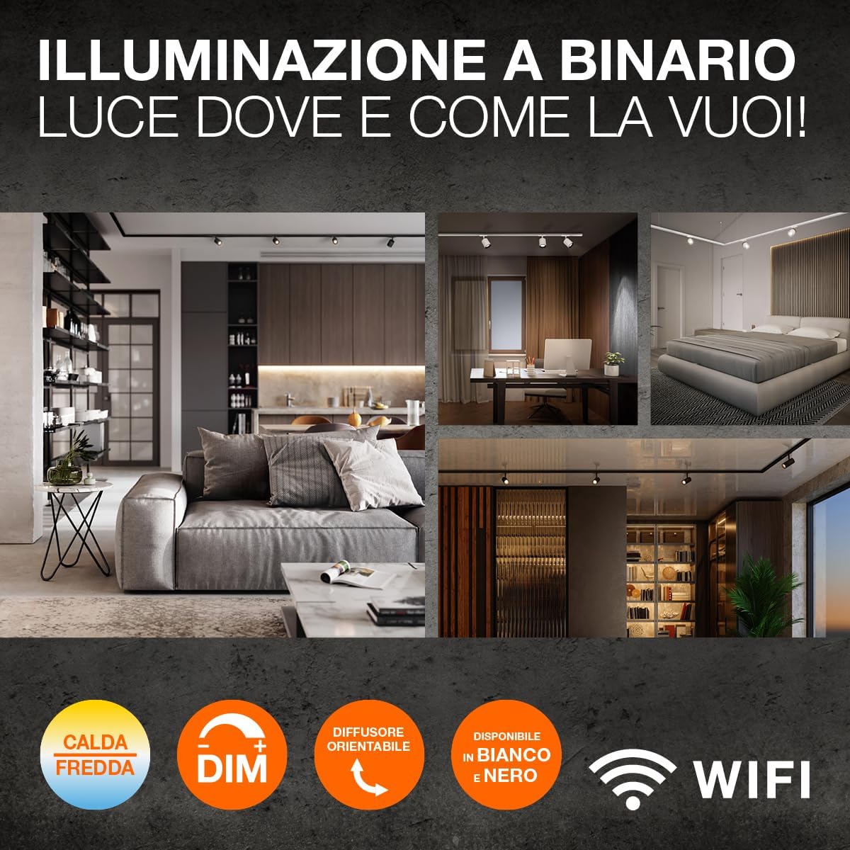 LEDVANCE SMART+ TRACKLIGHT Spot Osaka WiFi Track Spotlight, Black, 5W, 500lm, Adjustable White Light (3000K-6500K), App Control, Compatible with Amazon, Google, etc.