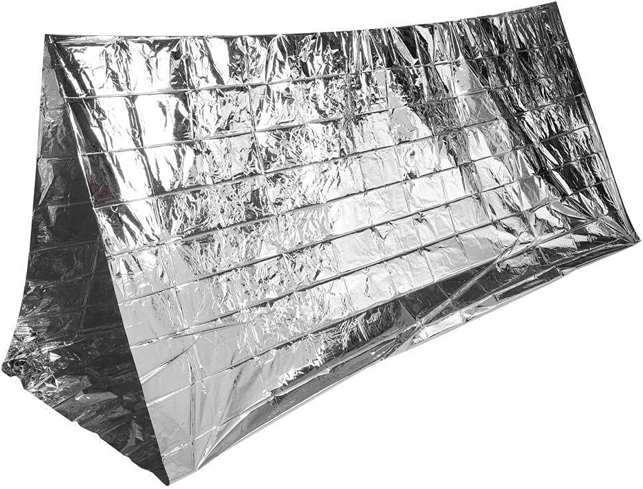 5PCS Outdoor Emergency Shelter Blanket Outdoor Reusable Emergency Blanket Survival Portable Tent for Outdoors, Hiking (Silver)