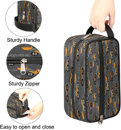 Truck Tractor Cars Hanging Toiletry Bag,Travel Hygiene Kits for Boys Mens,Waterproof Makeup Carry-on Bags,Cosmetic Bag,TSA Approved Shave Dopp Kit for Toiletries Shower Bathroom Accessories Gifts,