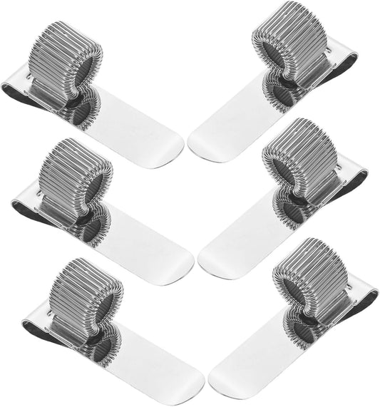 VILLFUL 6pcs Adjustable Pen Holder Clip with Metal Spring for Notebooks and Clipboards Versatile Manganese Design for Enhanced Organization and Tidy Workspace