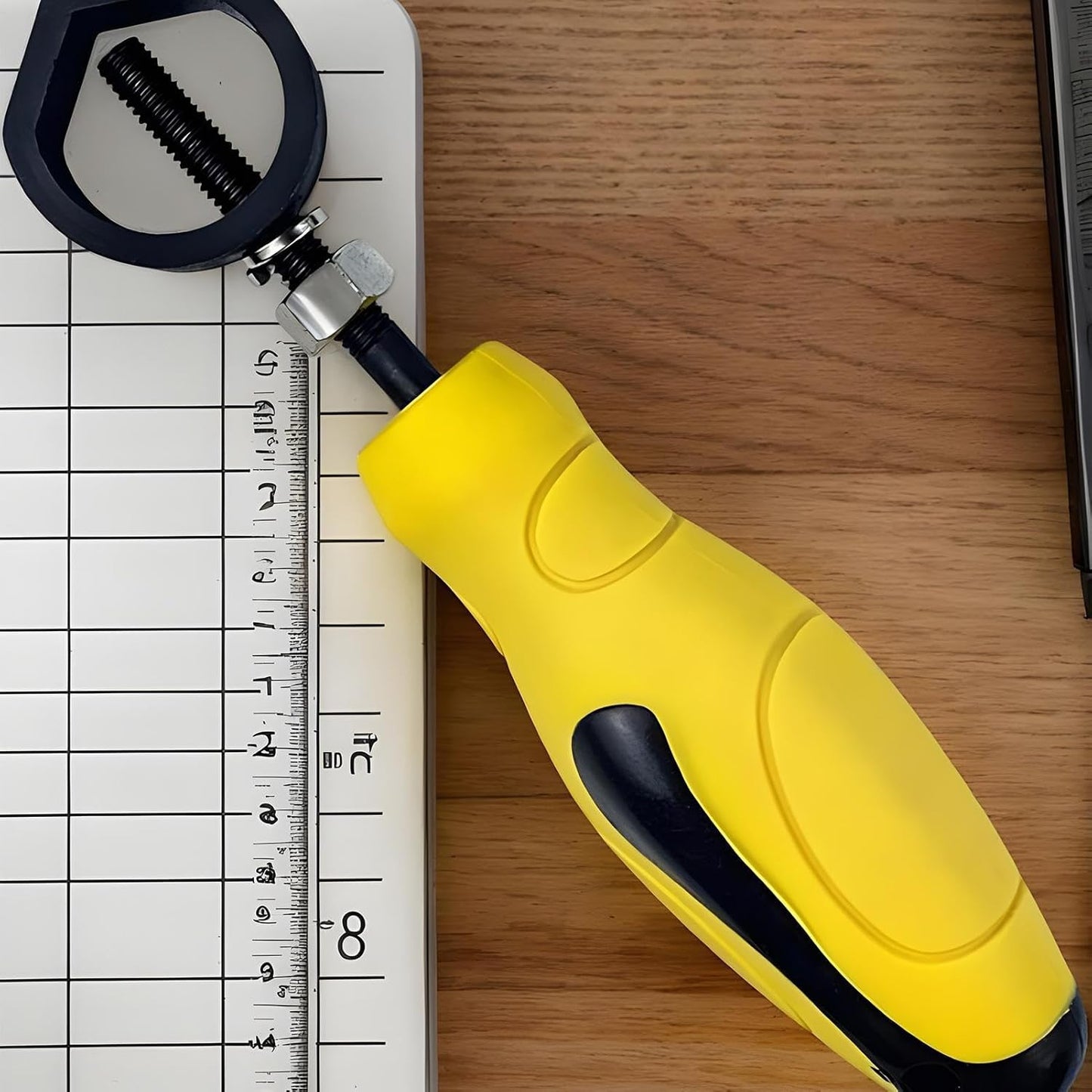 Metal Stamping Tools, Steel Stamp Holder, Safety Grip Leather Puncher, Yellow Rubber Handle for Secure Marking, Crafting Engraving Workshop Use, Long Lasting Decor