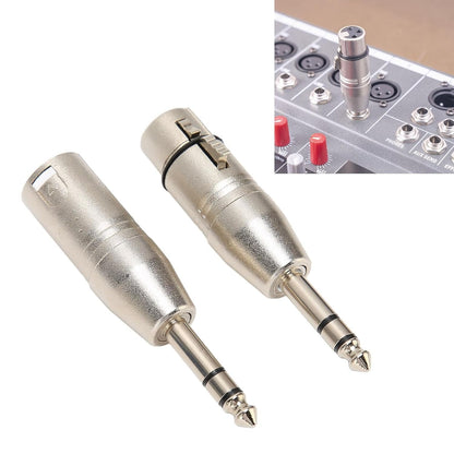1/4 Inch TRS to XLR Adapter, 2Pcs 1 4 6.5mm Stereo Balanced Female Cables & Leads Male 3Pin and Sound Connector Quarter 6.35mm Microphone Cable for Mixers Microphones Amplifiers