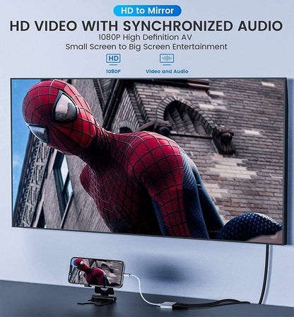 Lightning to HDMI Digital AV Adapter for iPhone,[Apple MFi Certified] 1080P Video & Audio Sync Screen AV Converter with Charging Port Compatible for iPhone 14/13/12/11/XS/Pad to HDTV/Projector/Monitor