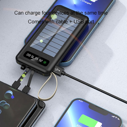 Portable Charger Outdoor Fast Charging Solar Energy 50,000 Capacity Available for iOS and Android Cell Phone Mobile Power,50000,B