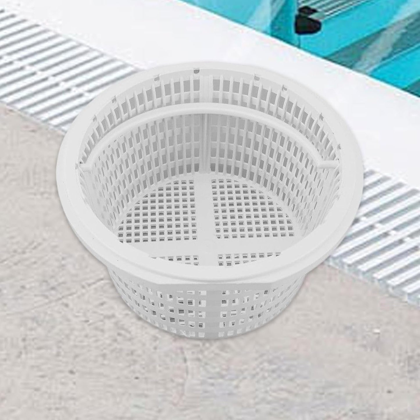 Skimmer Basket, 8-inch Pool Basket Plas-tic Po ol Filter Basket, Univ ersal Skimmer Basketry,Replacement Pond Accessory Skimmer Basketry Strong abs Material with Handle for Swimming Ponds, Spas