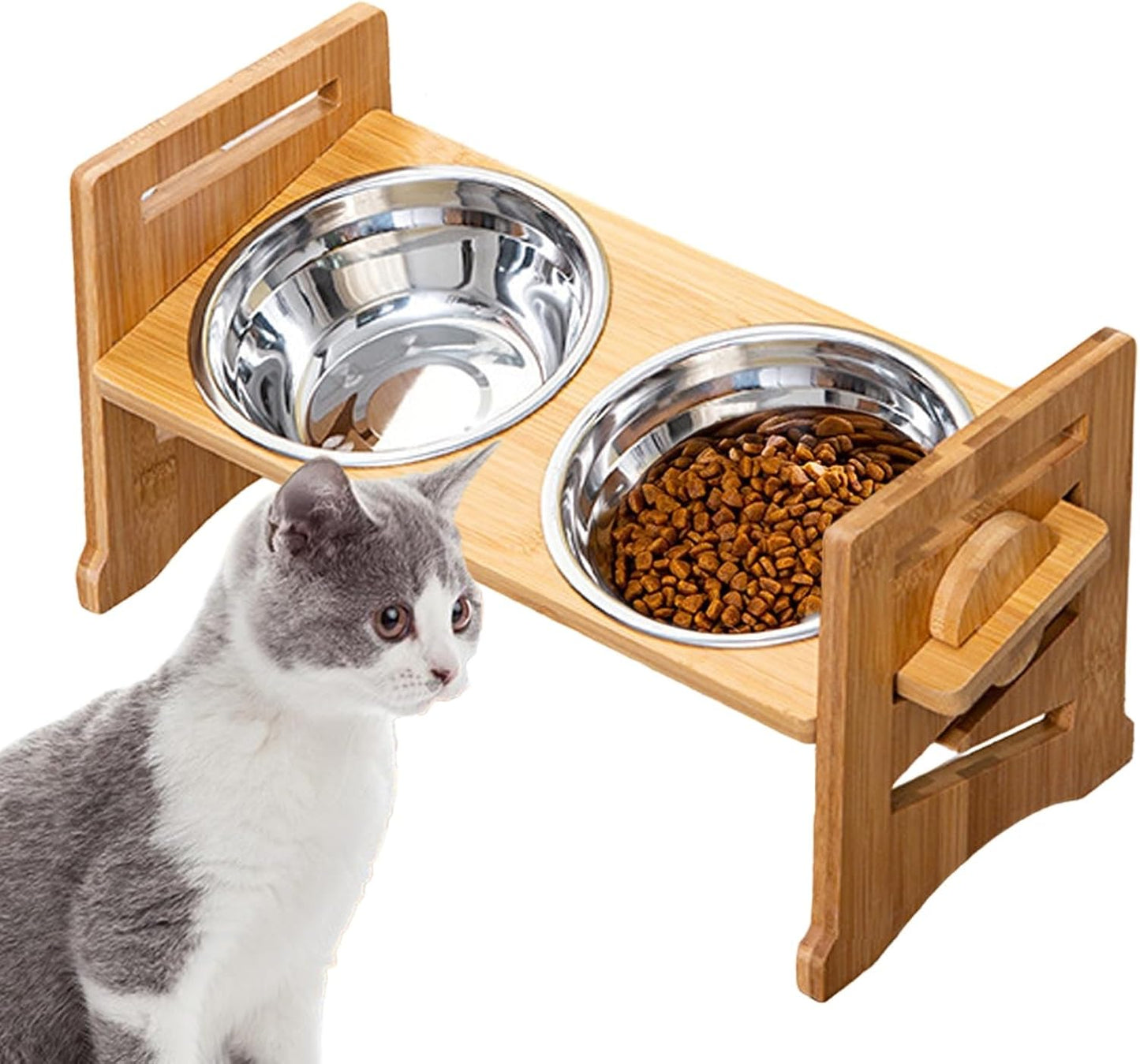 Ciotole rialzate per cani, ciotole per cani rialzate, portatili, regolabili, per animali domestici, per campeggio, interni ed esterni