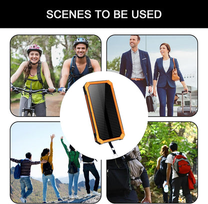 Solar Power Bank, Portable Power,6.34x3.11x0.67 inches 10000mAh Wireless Charger with Flashlight, Fast Charging Device for Outdoor, Travel, Camping, Hiking, Use