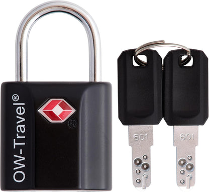 OW-Travel Lock with Key Suitcase Lock Padlock Luggage Lock Security Lock Key Lock Theft Secure Lock TSA Lock for Travel Suitcase Locker Backpack Luggage: 1 Black