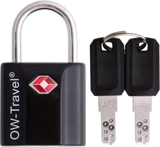 OW-Travel Lock with Key Suitcase Lock Padlock Luggage Lock Security Lock Key Lock Theft Secure Lock TSA Lock for Travel Suitcase Locker Backpack Luggage: 1 Black