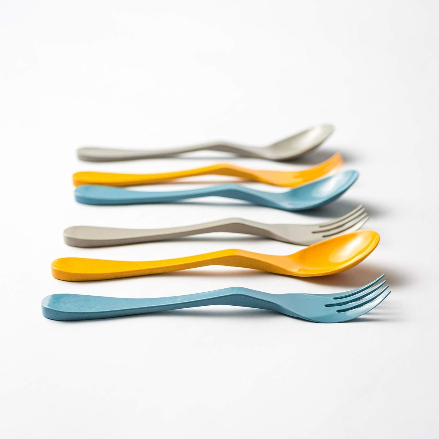 Knork Eco Togo Ware Reusable Bamboo astrik Eco Plant-Based Utensil Lunch Pack,Blue, Orange, Gray