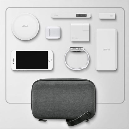 JETech Travel Accessories Organizer Case, Portable Electronic Gadget Bag for MacBook Adapter, Cable, SD Card, Charger, Mouse, Power Bank, USB Flash Drive, grey, Modern